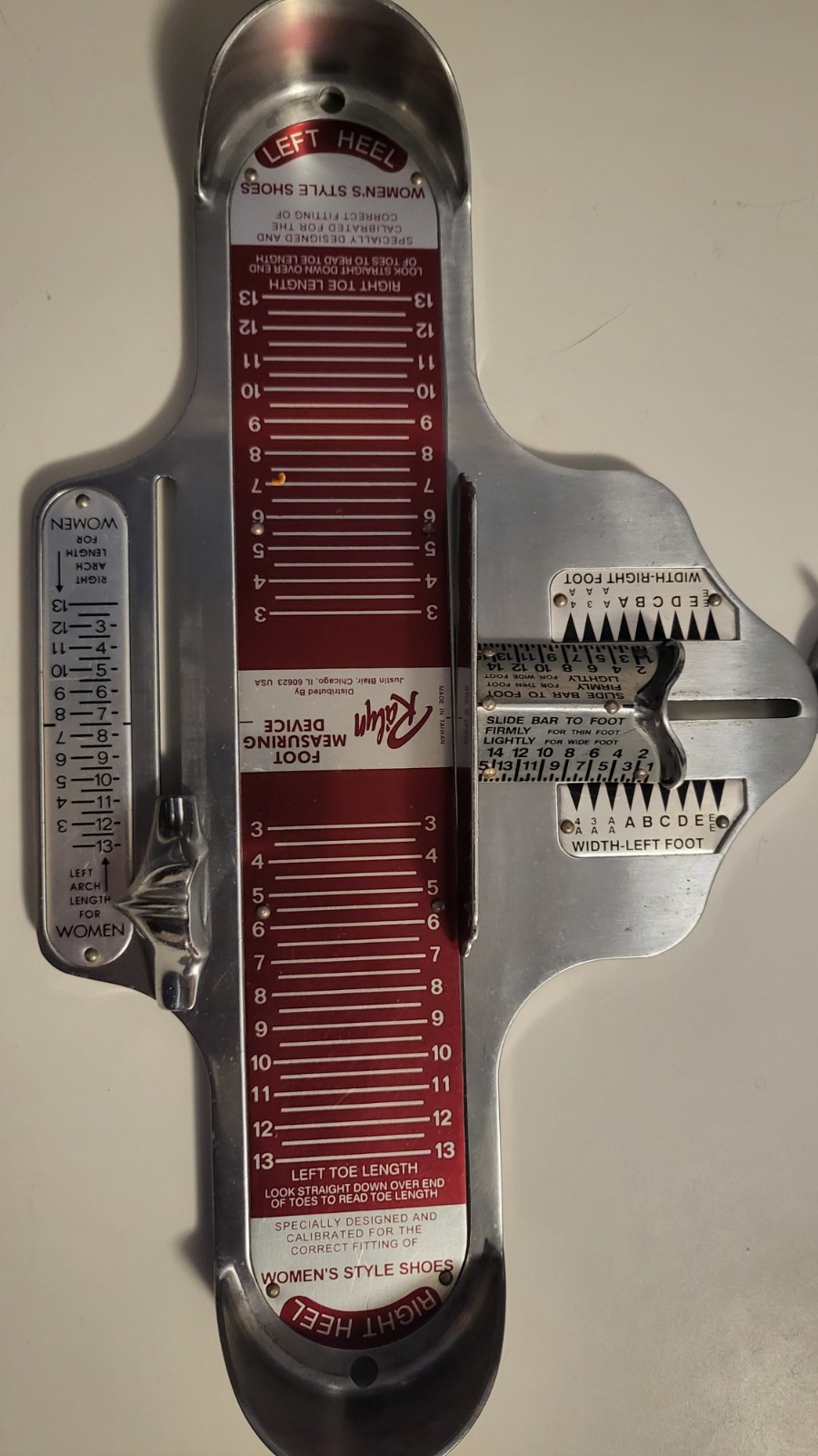 Vintage Ralyn Metal Foot Measuring Devices Set Men and Women