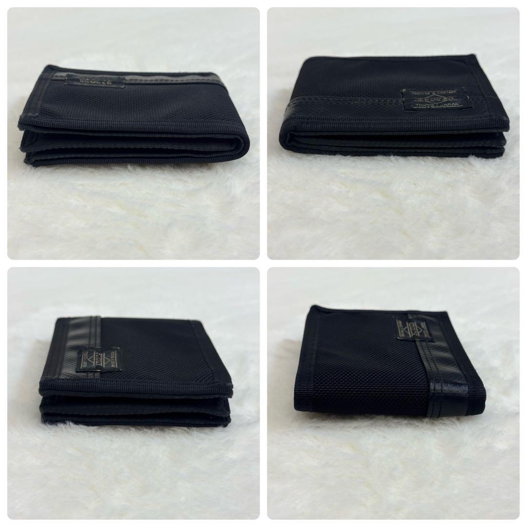 Porter Heat Bifold Wallet Compact Black Durable Material Used Condition