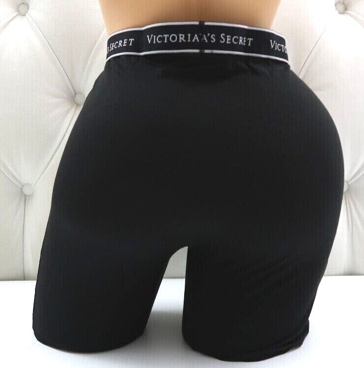 Victoria’s Secret Logo Cotton/Modal Boxer Brief Panty Black M L NEW
