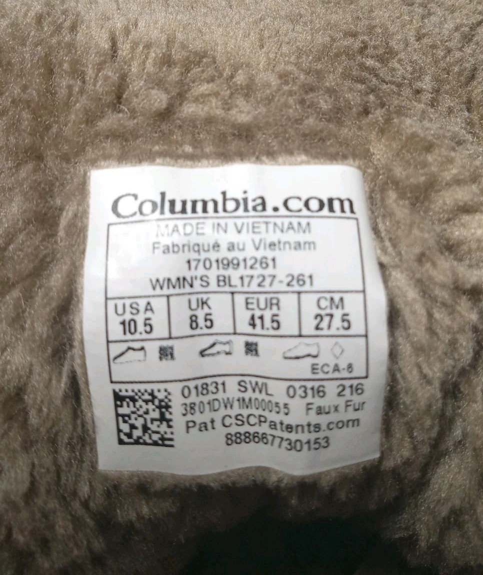 Columbia Women’s Minx Mid II Omni-Heat Tweed Boots Size 10.5 Faux-Fur Collar