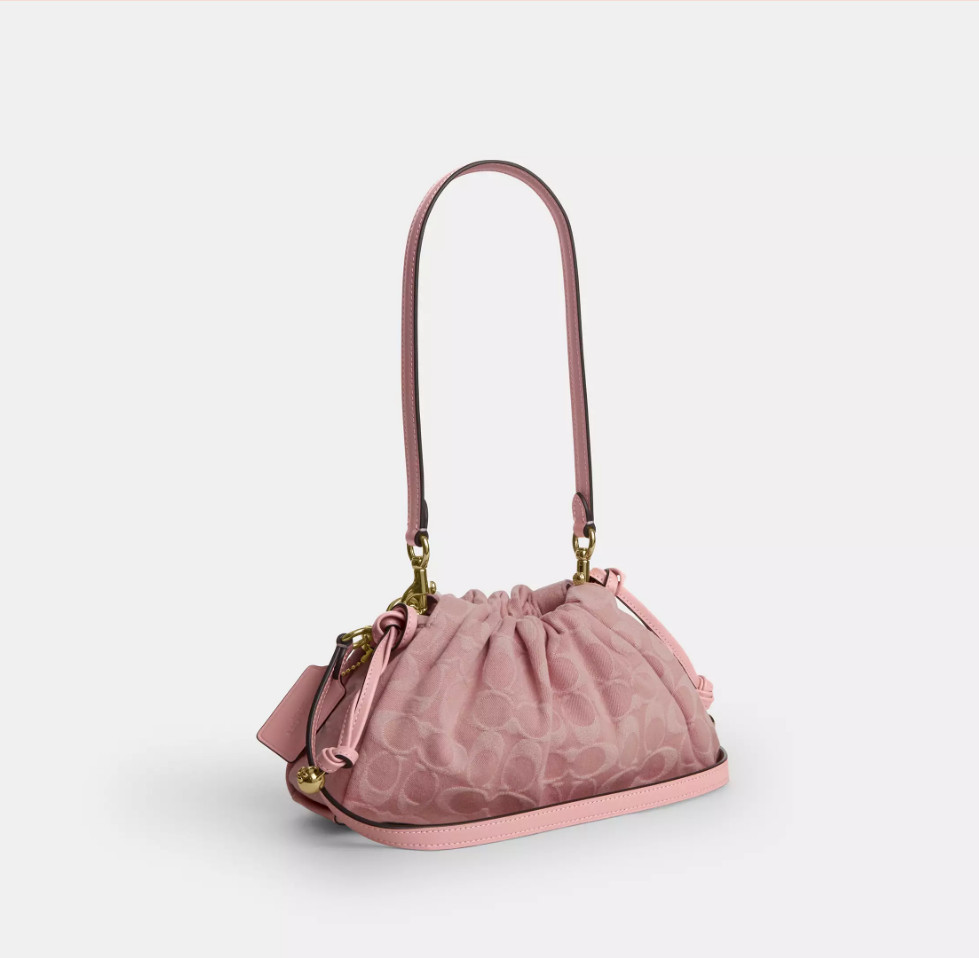 COACH Faye Shoulder Bag Signature Denim Light Pink CER68 IMNH1 Auth New