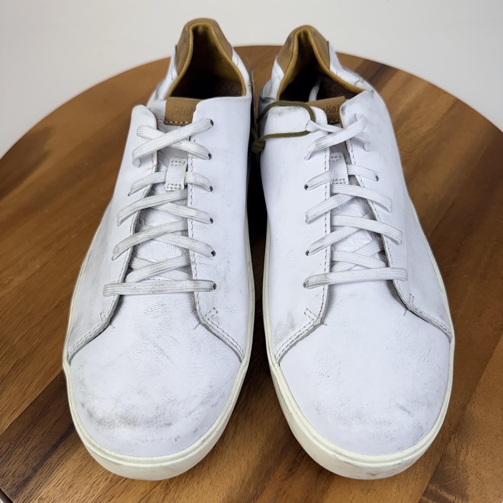 New NWT Mens Olukai Lae’ahi Li ‘Ili White Leather Casual Sneakers Size 11 M