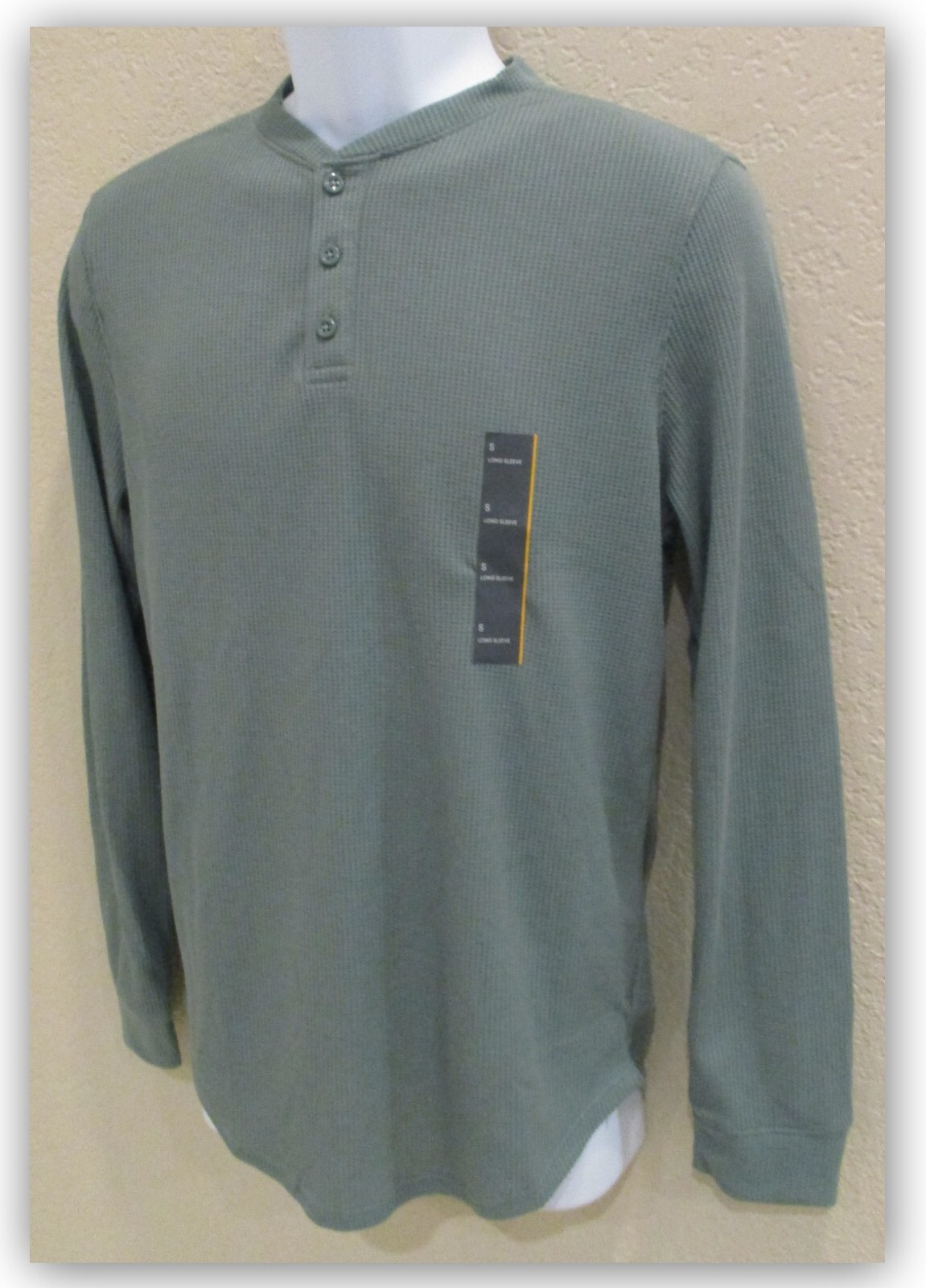 Mens Waffle-Knit long Sleeve 3 BUTTON Henley Shirts – ALL IN MOTION S M L XL XXL
