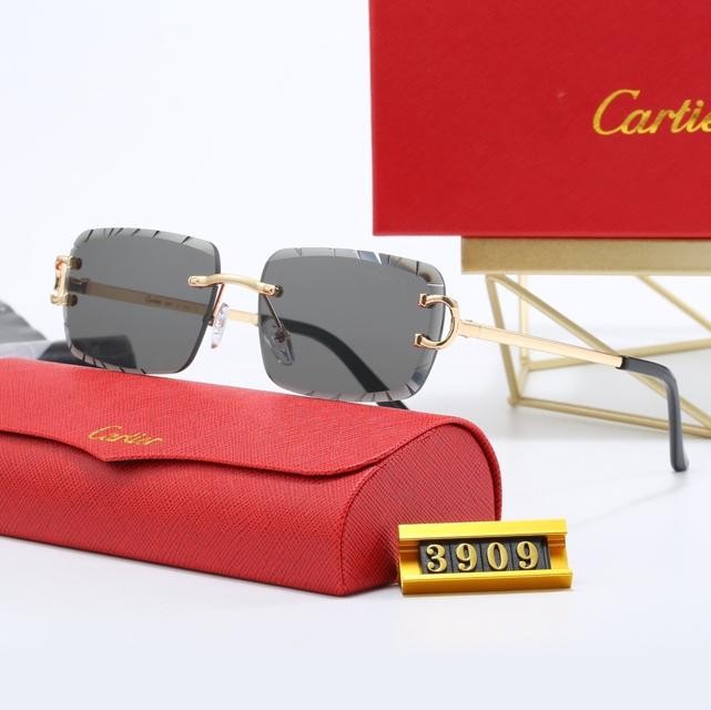 USA- Big C Diamond Cut Fade Frameless Lens Gold Frame in Box