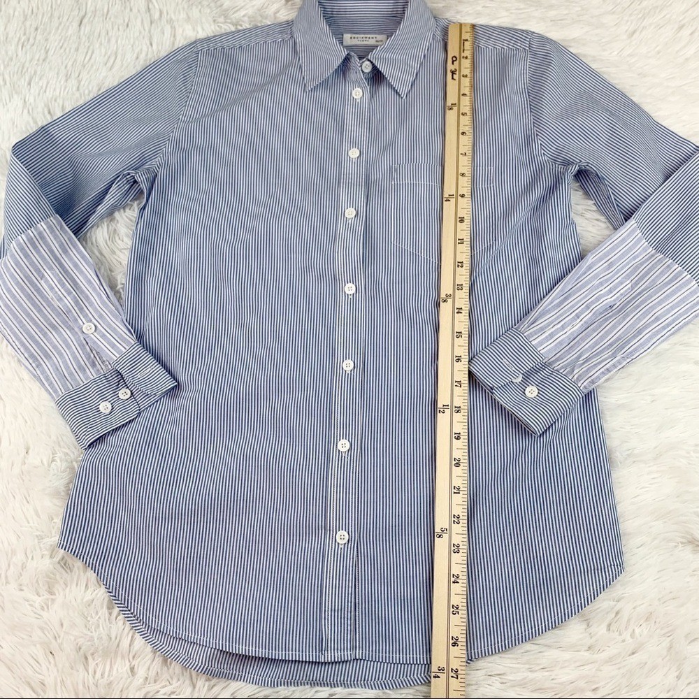 Equipment women’s XS long sleeve blue striped button up shirt poplin cotton