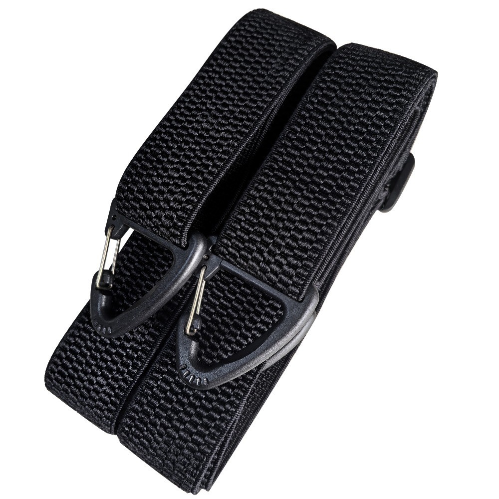 Mens Suspenders with 4 Snap Hooks Big and Tall Heavy Duty X-Back 3.8cm (Black)