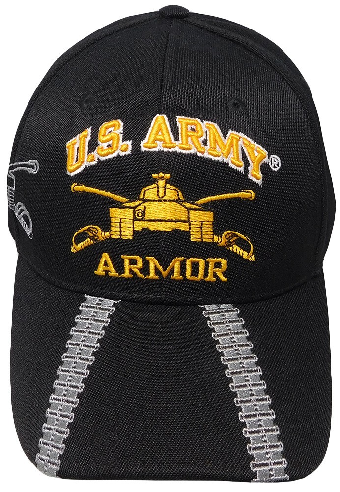 US Army Armor Tank Black Shadow Acrylic Adjustable Embroidered Cap Hat Licensed