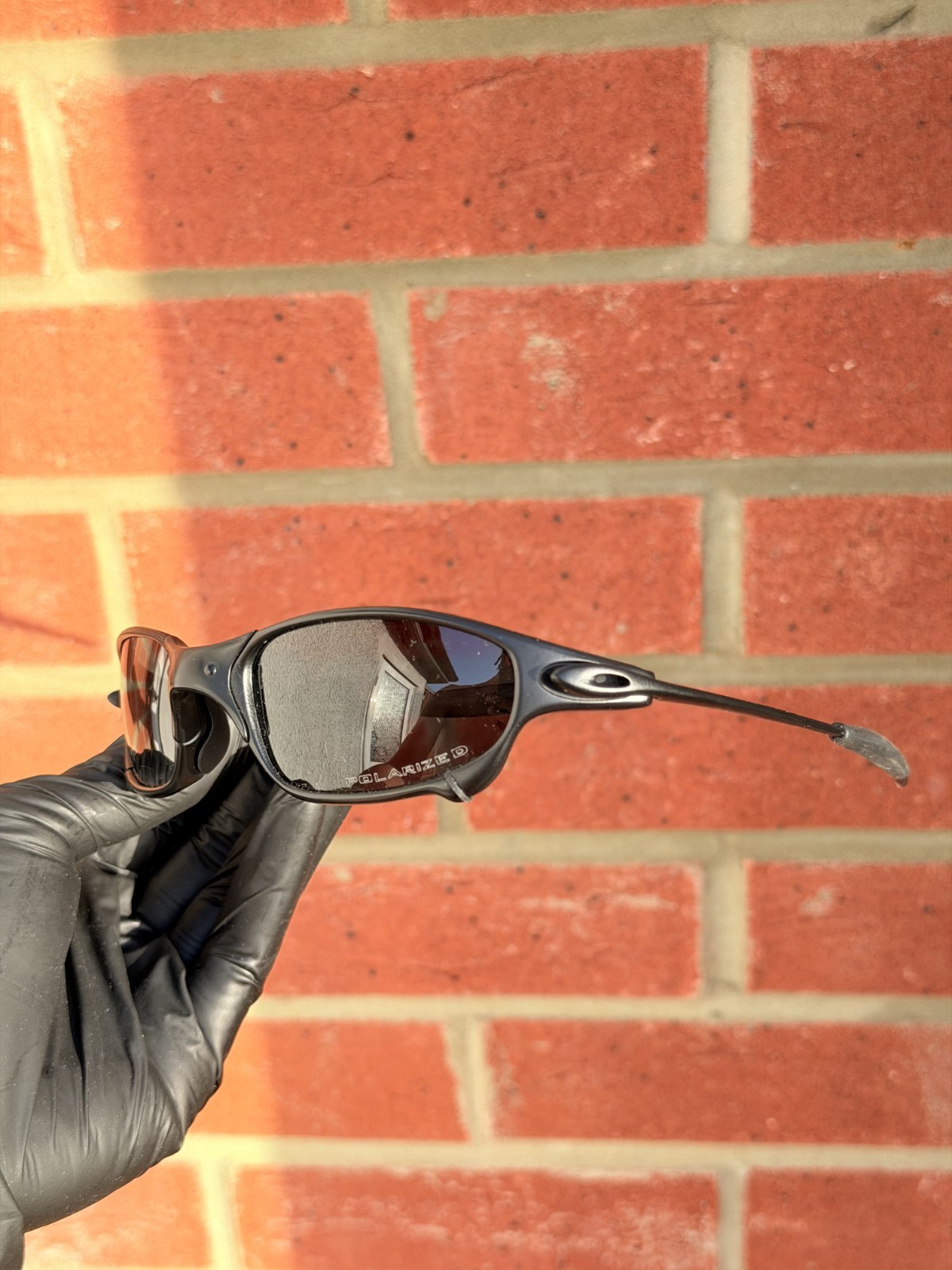 Oakley Juliet Carbon Metal Polarized Sunglasses Black Lenses/Black Frames