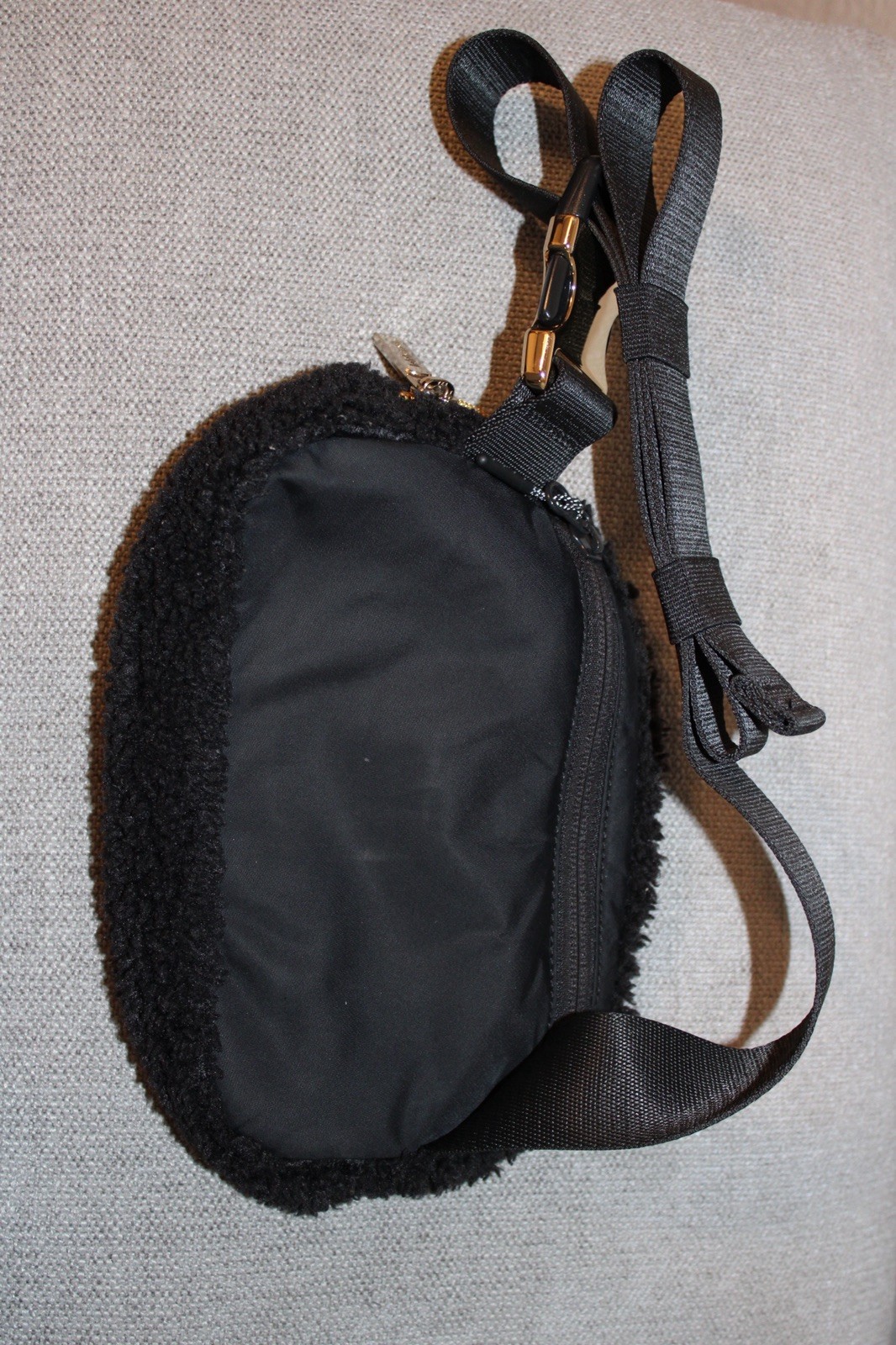 NEW Lululemon Everywhere Fleece Sherpa Belt Crossbody Bag Black/Gold