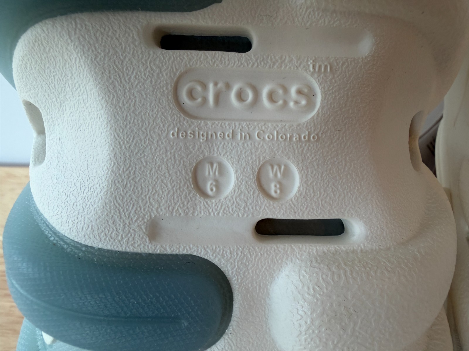 Crocs Echo Icey Ro Clog Bone White Blue Translucent Sole 211458-0WV W8 / M6 NWT