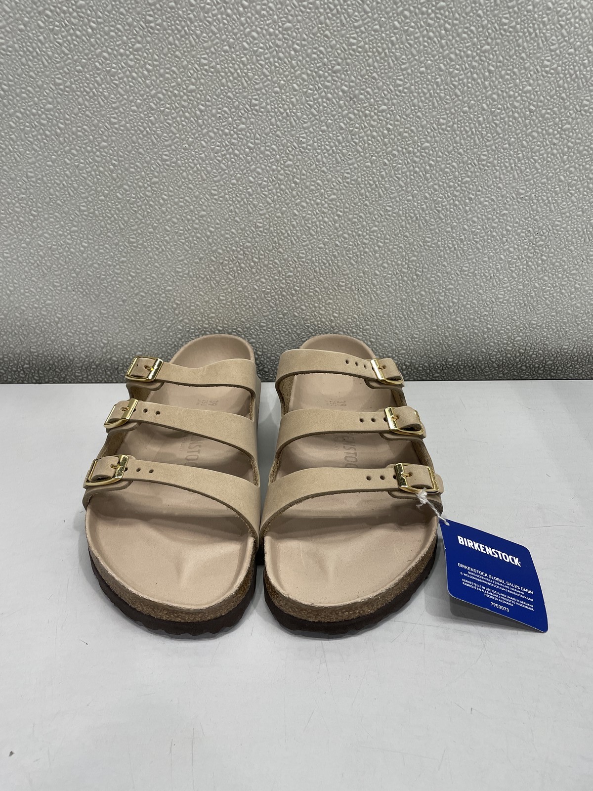 Birkenstock Florida Fresh Nubuck Leather Sandal Unisex W8, M6 In Sandcastle
