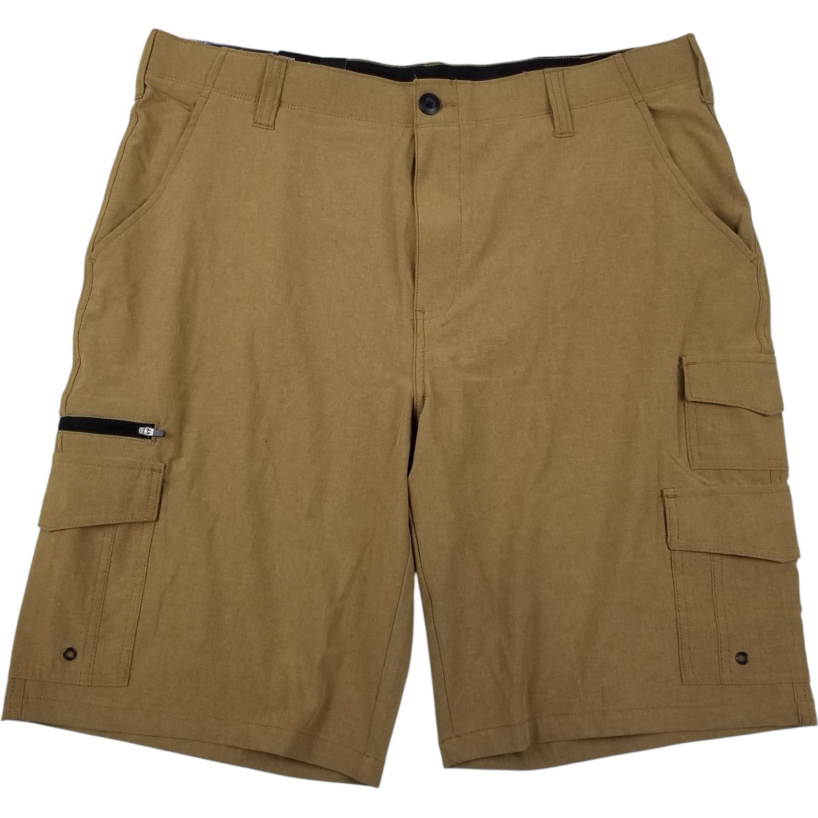 Iron Co Men’s Stretch Tech Shorts with Cargo Pockets Size 38 Camel Color