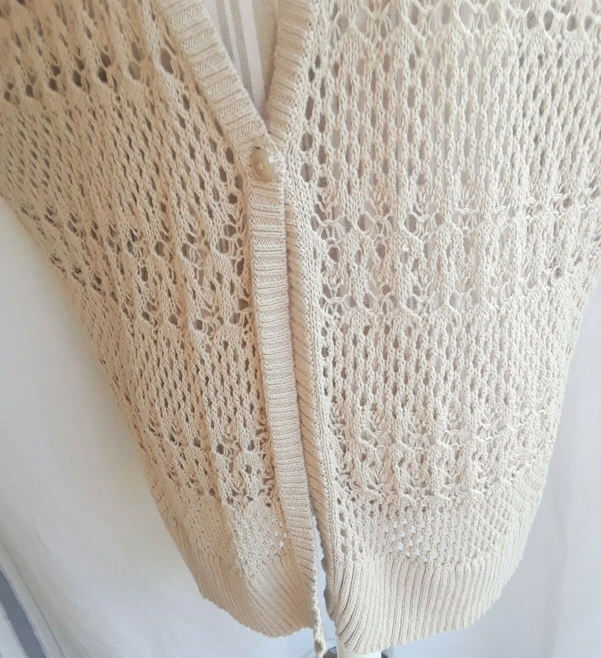 St John’s Bay Women 1XL short sleeve beige beautiful knit tunic TA1-7