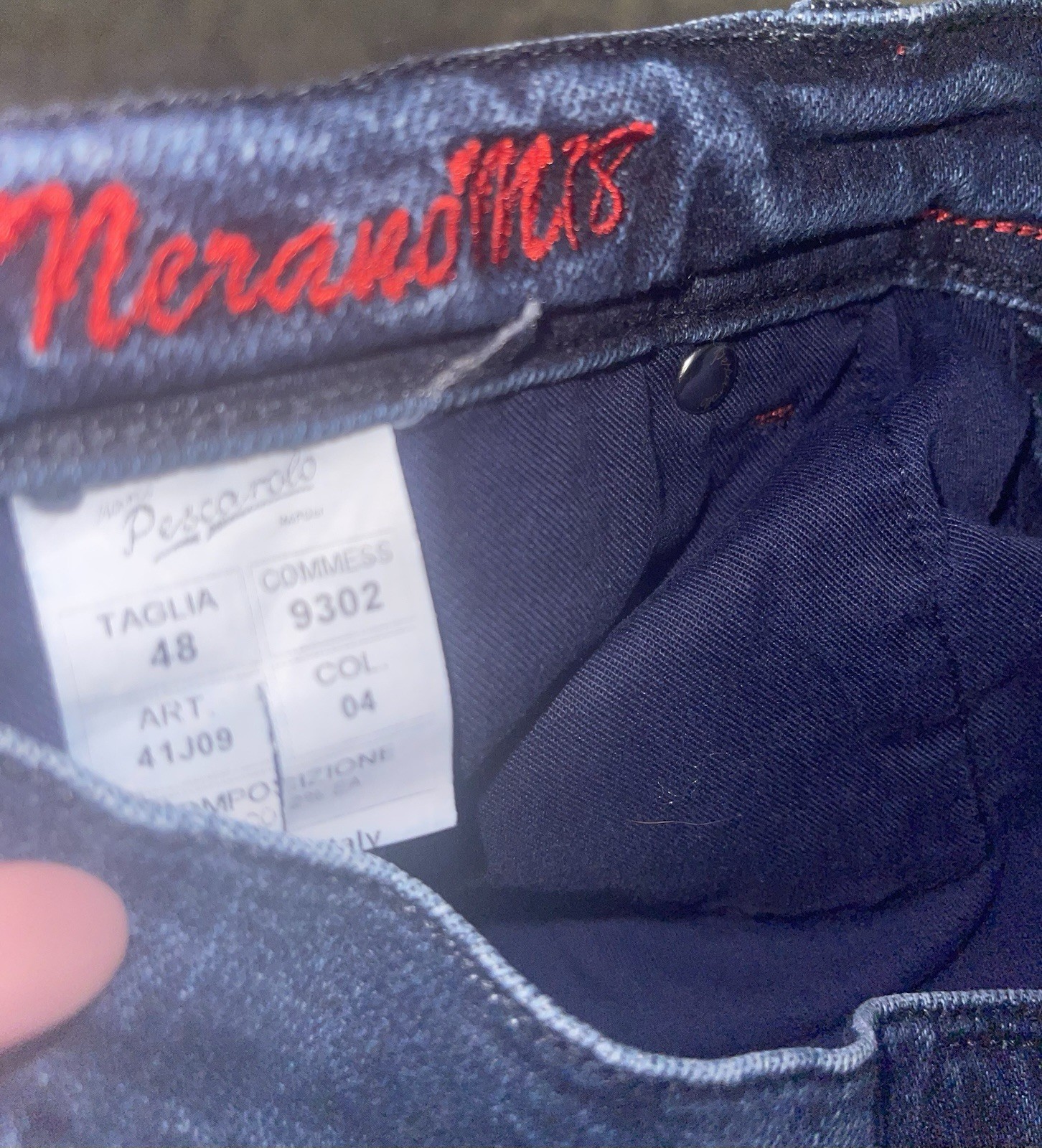 Marco Pescarolo Napoli Dark Wash Blue Denim Jeans Slim Straight Mid Rise 48