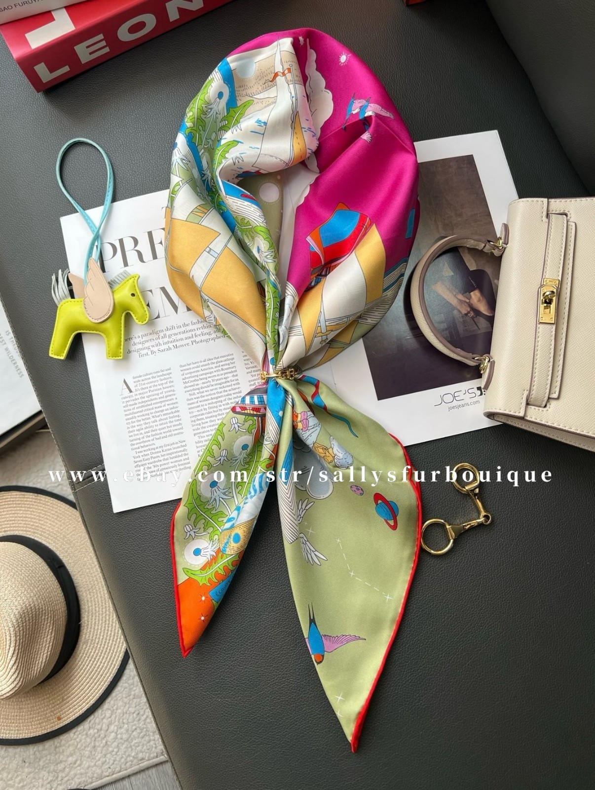 2026 Sallys Boutique 18 Momme Heavy Twill Silk Wrap Scarf Boats Print Shawl 35″