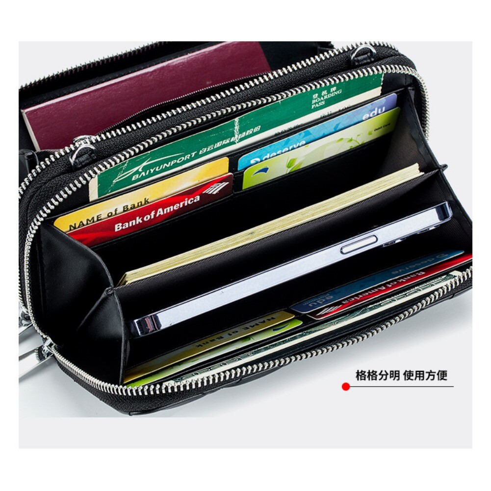 Women Cell Phone Purse Large Leather Wallet Zip Handbag Crossbody Shoulder Bag
