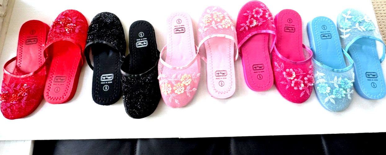 Chinese Mesh Slippers Sandals Fits Women Teens Girls Various Colors Sizes
