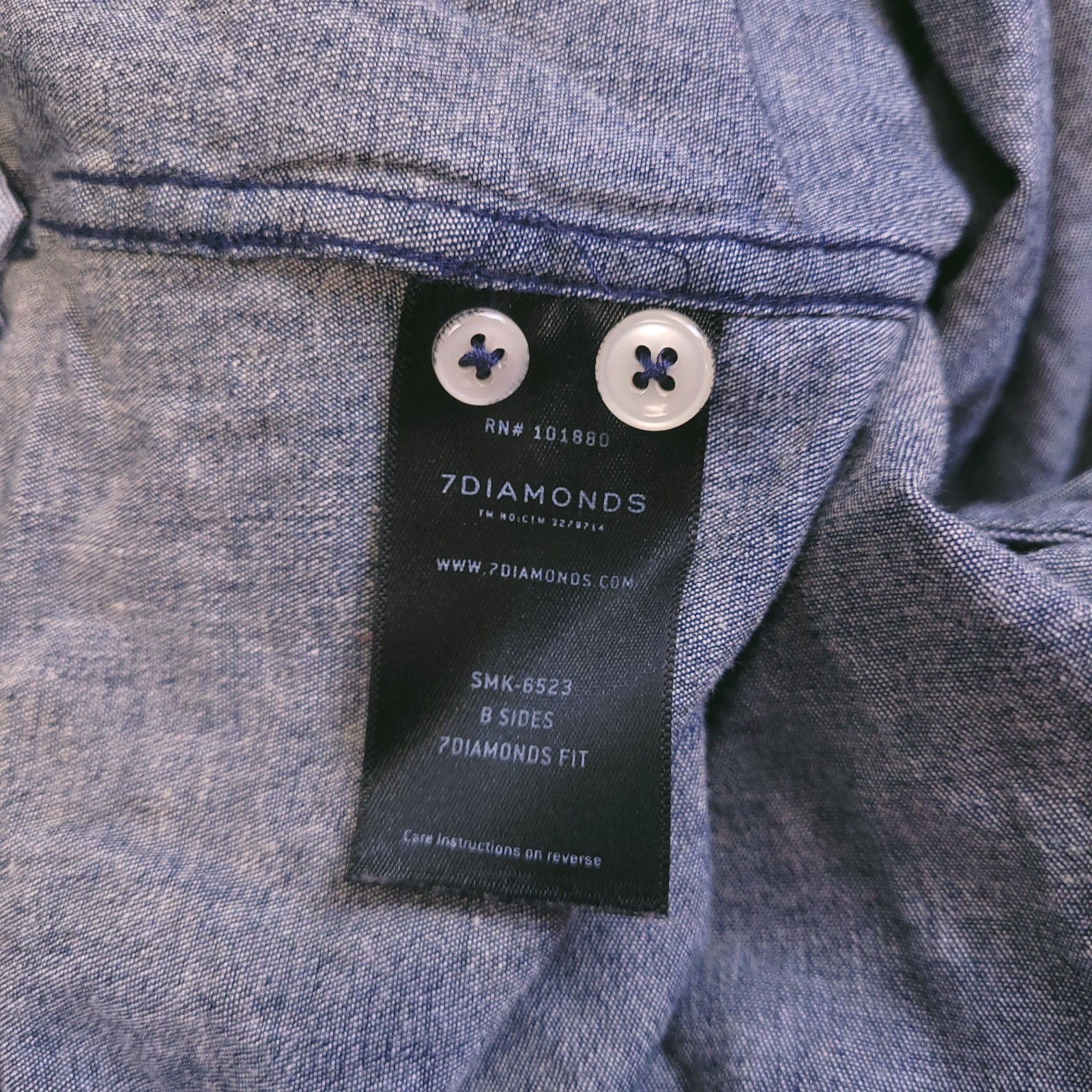 7D 7Diamonds Shirt Mens Medium Button Up Stretch Geometric Cuffed Button Down