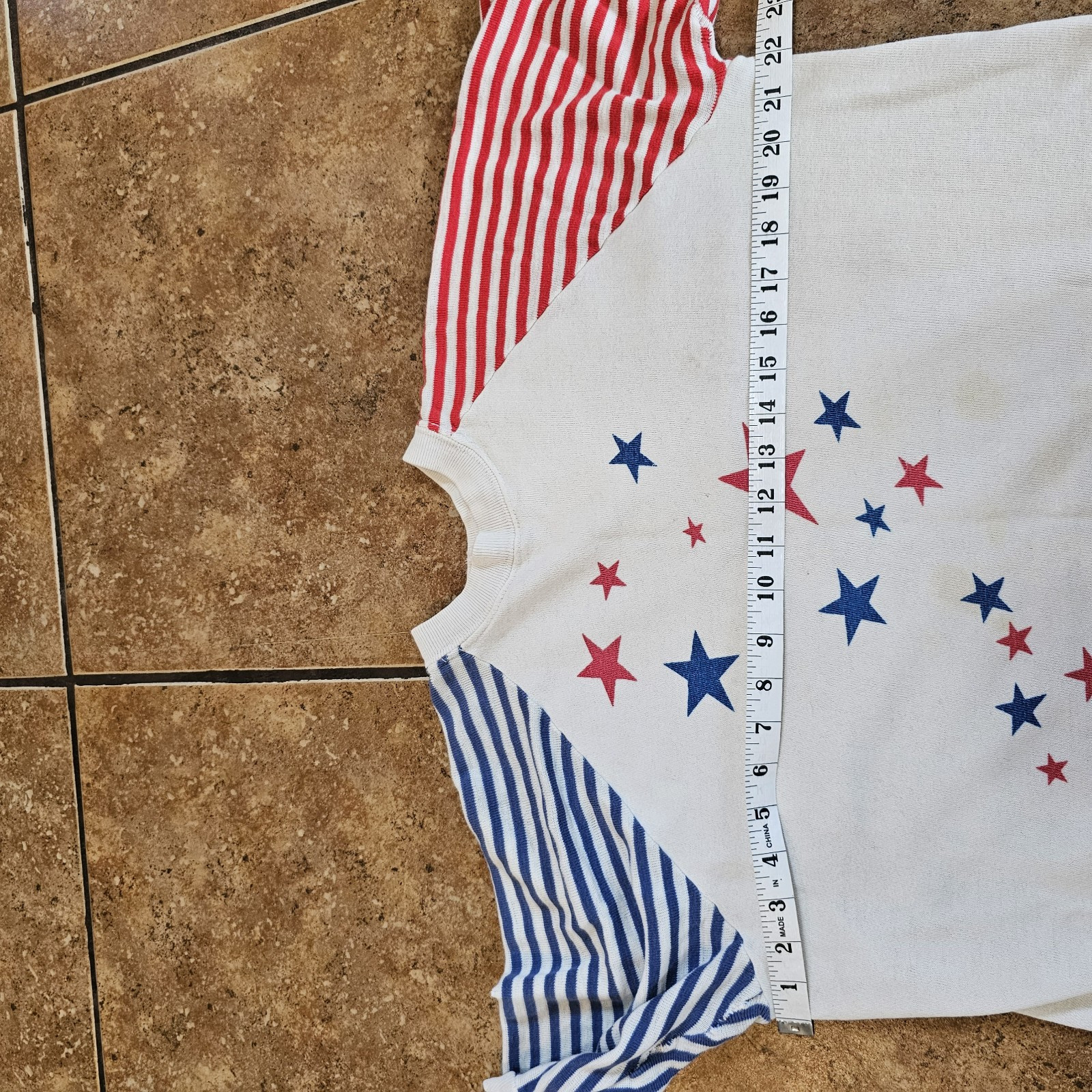 Vintage 60s Sweatshirt Sportswear Of Quality Stars And Stripes Short Sleeve USA