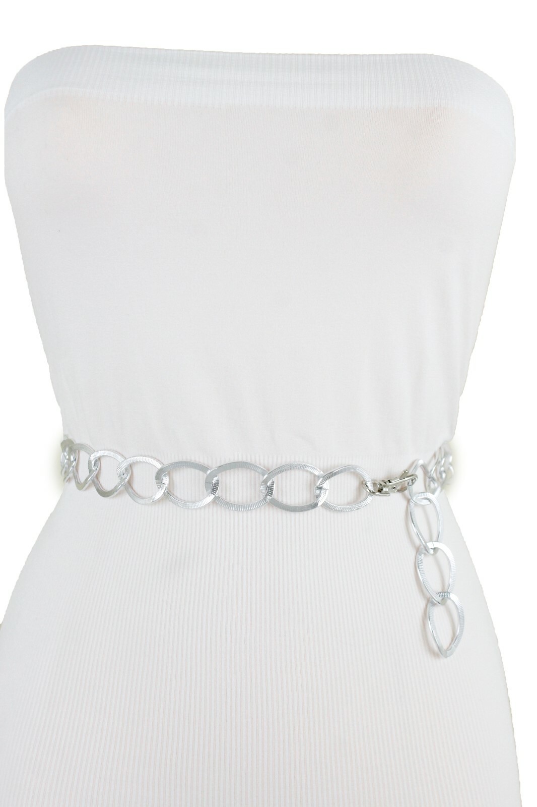 Women Silver Metal Thick Chain Chunky Links Hip High Waist Belt XS S M L XL XXL