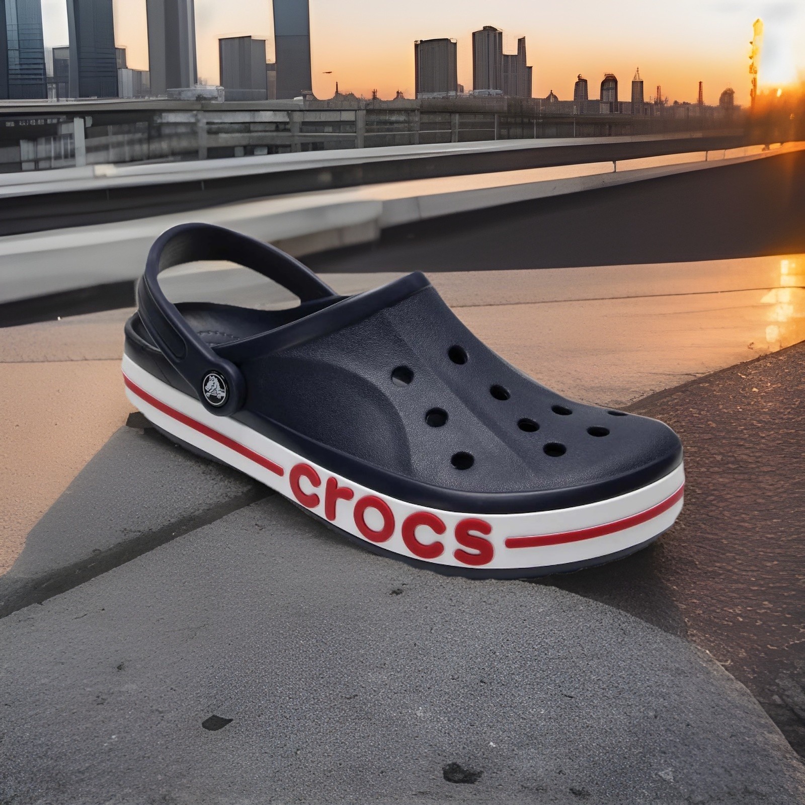 Crocs Unisex Bayband Clog Navy Pepper Size: M6/W8
