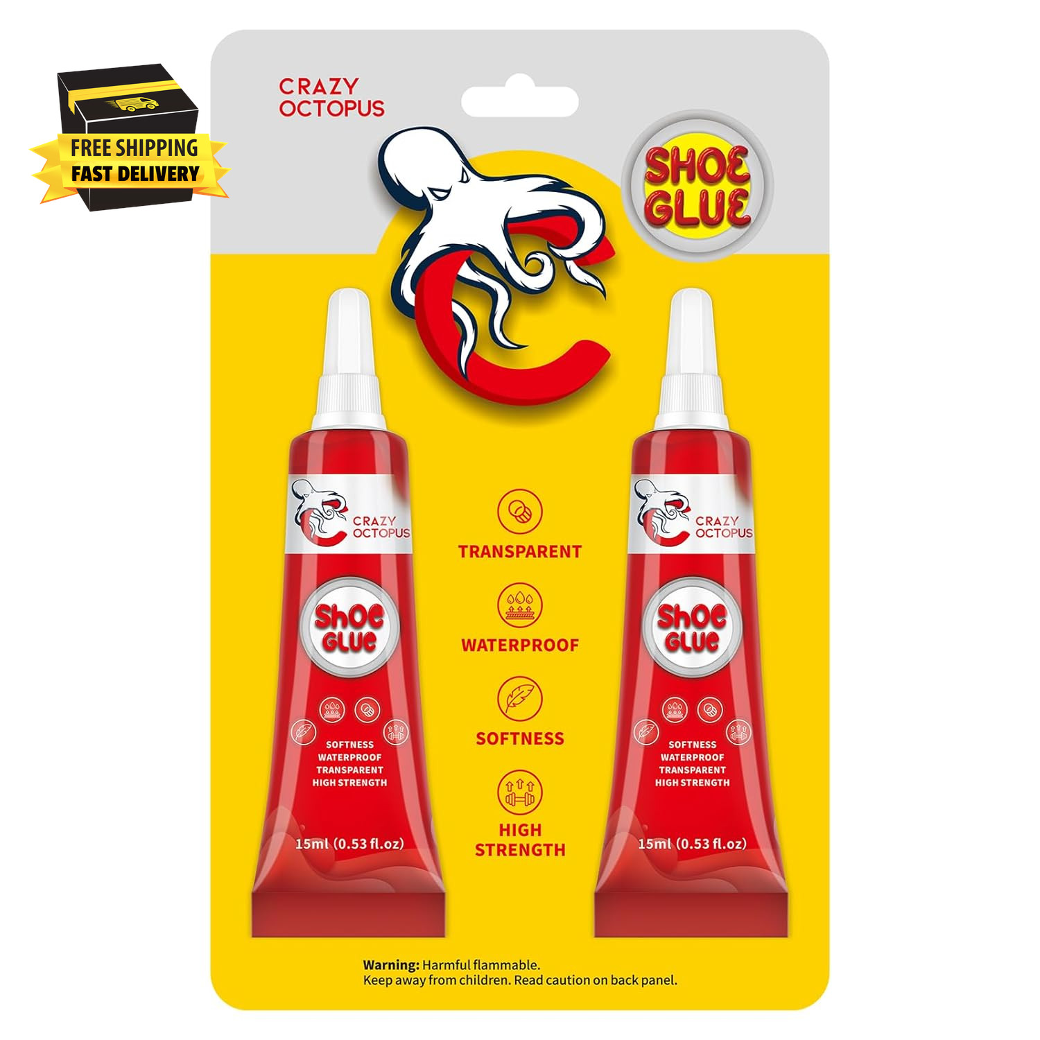 Shoe Glue, Strong, Clear Shoe Repair Glue for Sneakers, Boots, Handbags, Soles,