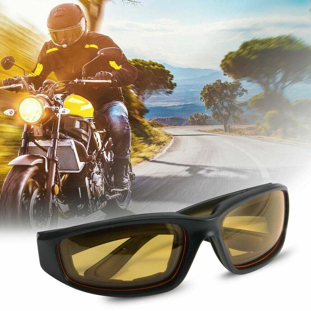 1 PCS Chopper RIDING GLASSES WINDPROOF GOGGLES MOTORCYCLE SUNGLASSES YELLOW LENS