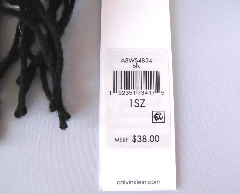 New Calvin Klein womens scarf black gray $38.00