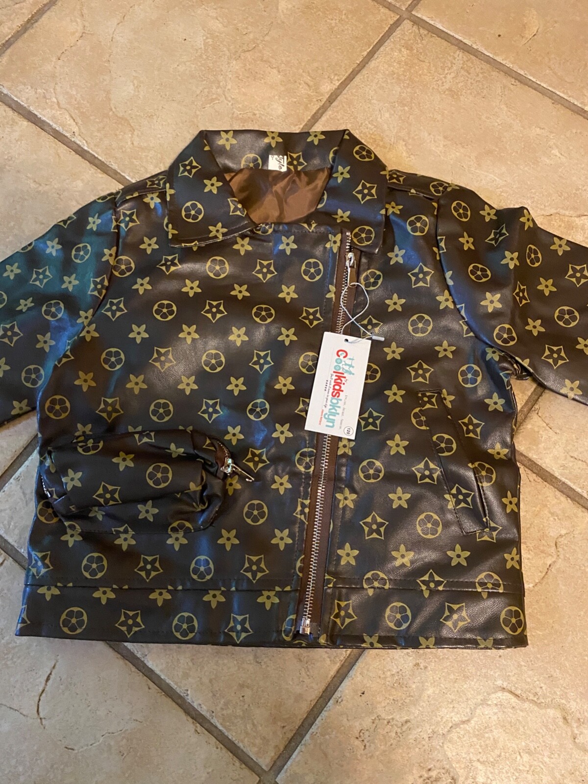 Cool Kids Brooklyn’s YT Style Size 120 (5T) Brown Faux Leather Jacket Fashion