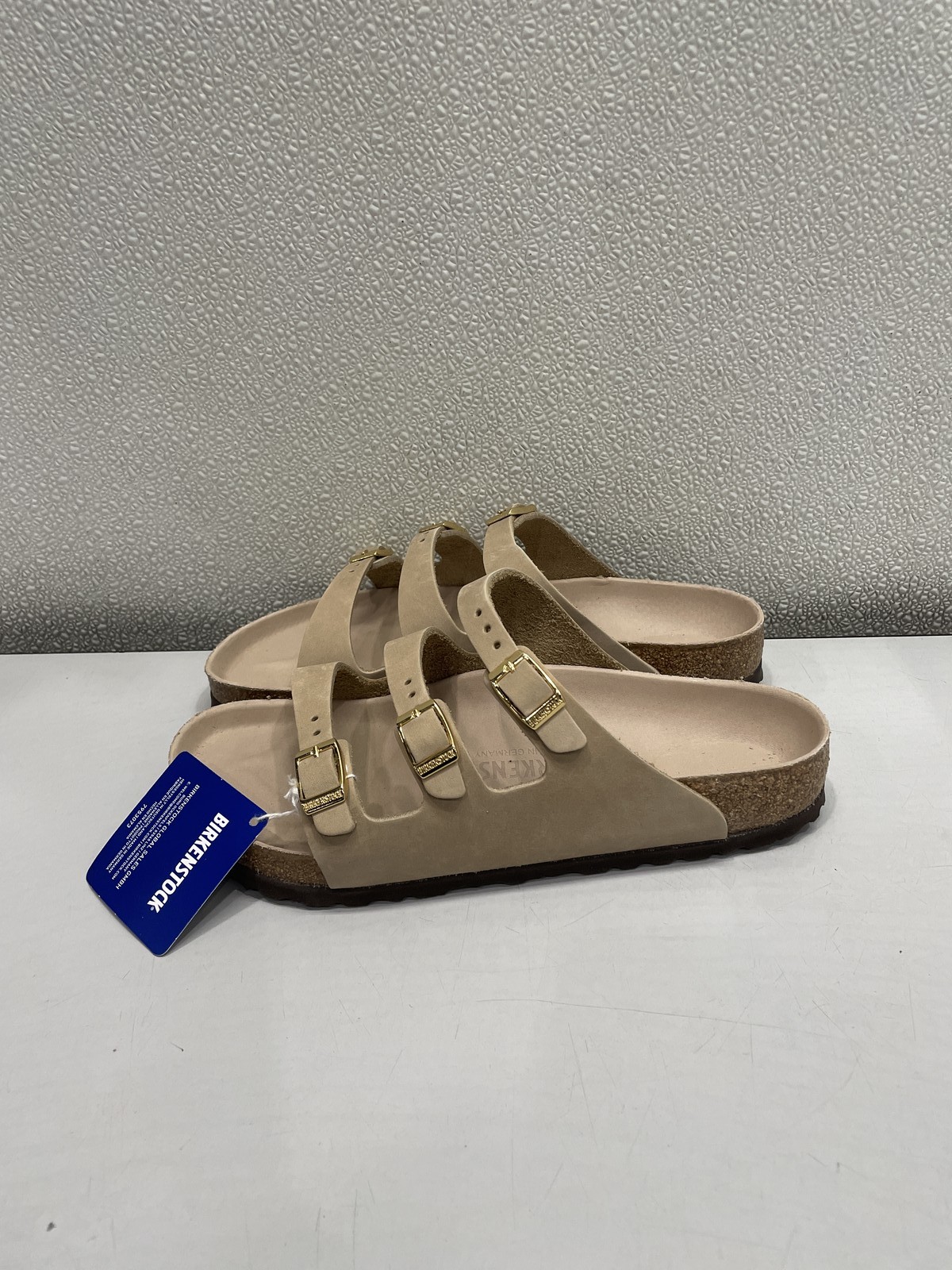 Birkenstock Florida Fresh Nubuck Leather Sandal Unisex W8, M6 In Sandcastle