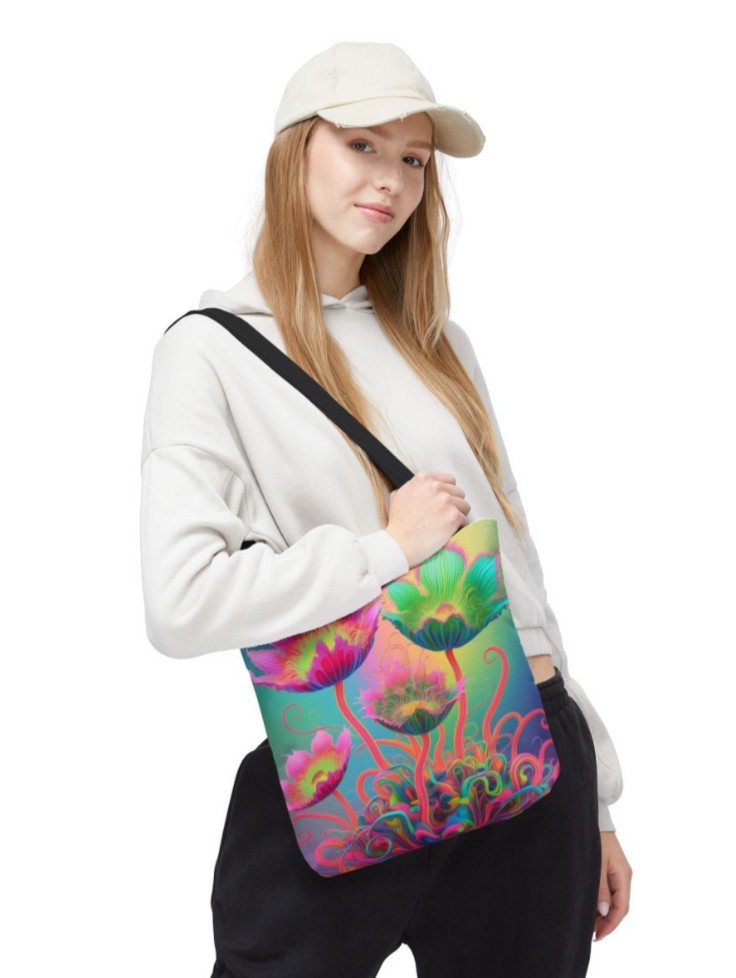 Tote Bag AOP Neon Flower