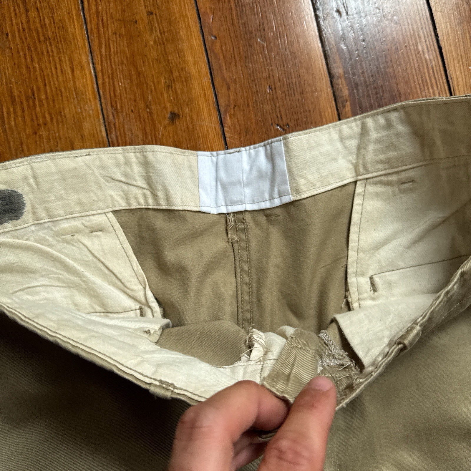 Vintage 50’s US Military Button Fly Khaki Pants Trousers Measured 35×28 Chinos