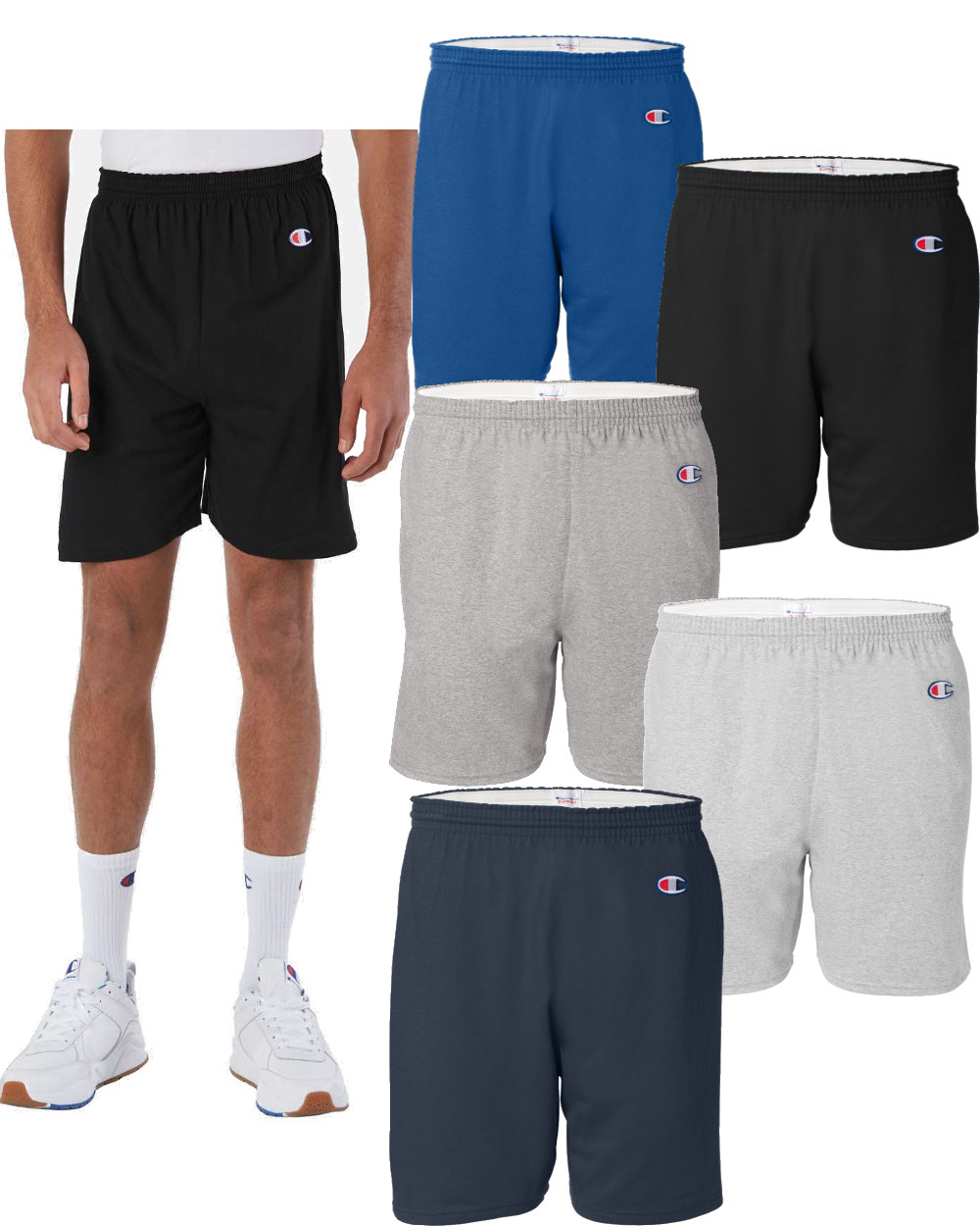 NEW Authentic Champion Men’s Cotton Gym Short / 6 inches Inseam 8187