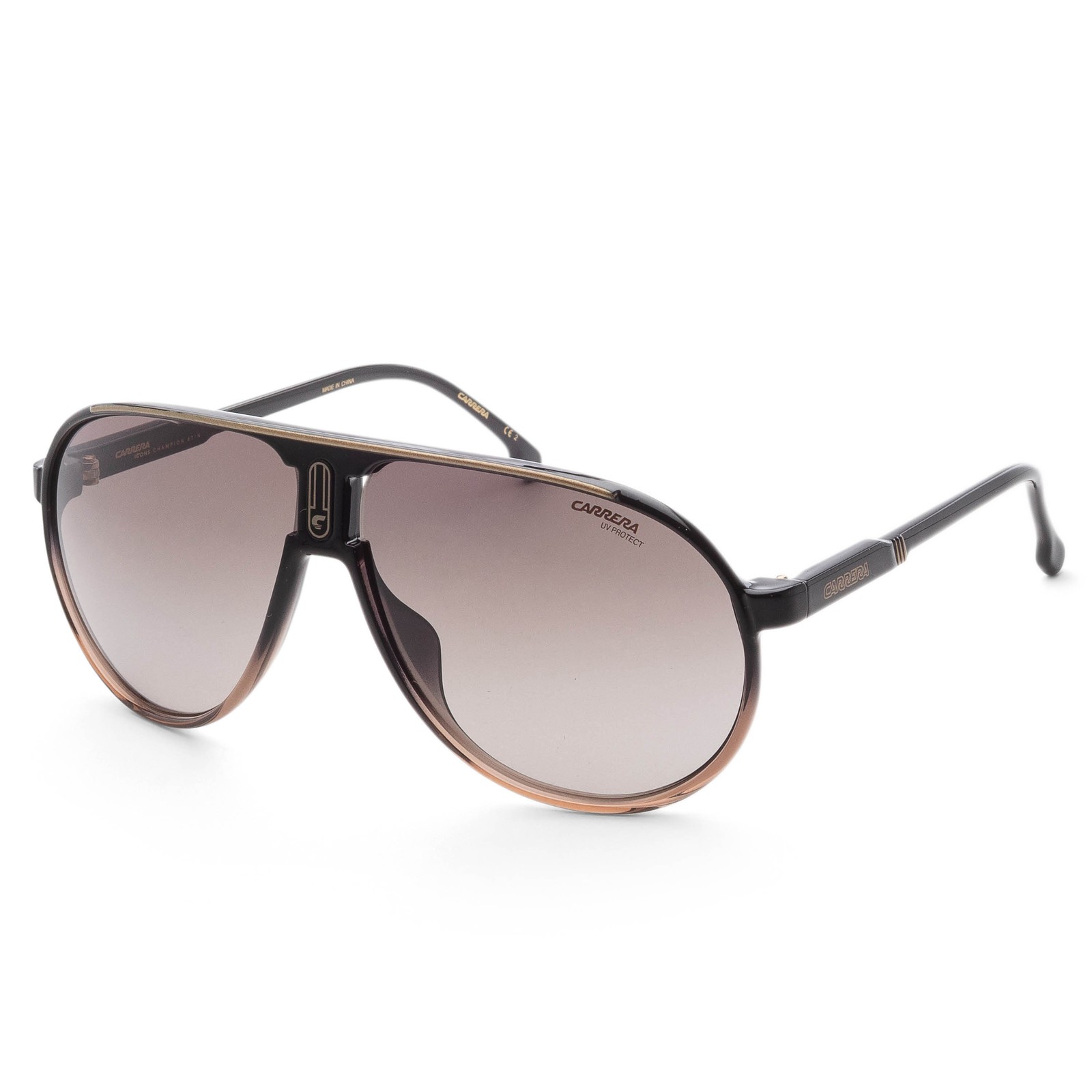 Carrera Unisex Champion 62mm Black Shaded Brown Sunglasses CHAMPION65-N-DCC-HA
