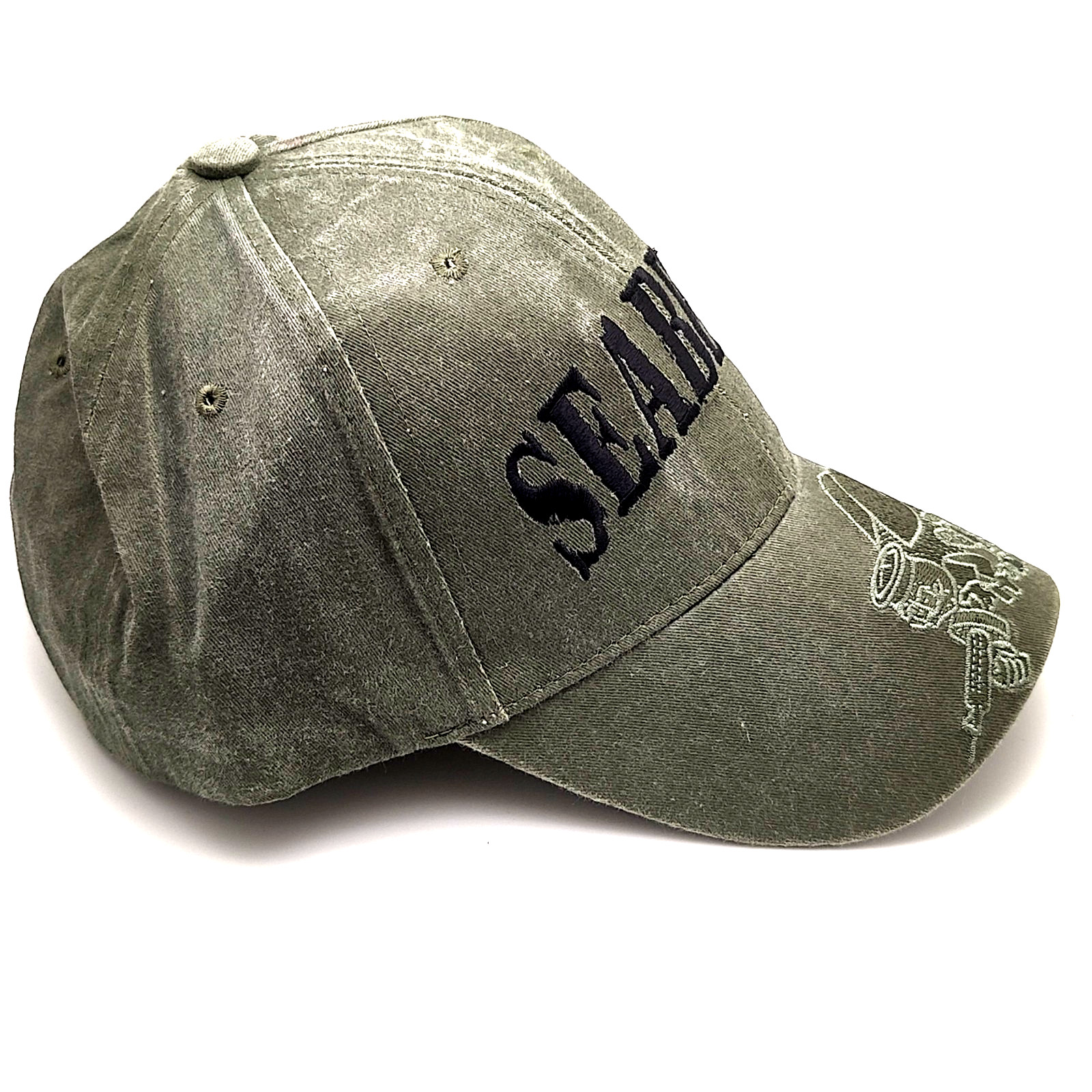 SEABEES Builder Bee 100% Cotton Green Baseball Cap Adjustable Embroidered