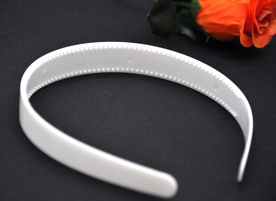 12 Plastic Headbands w/ Inner Teeth White or Black US Seller