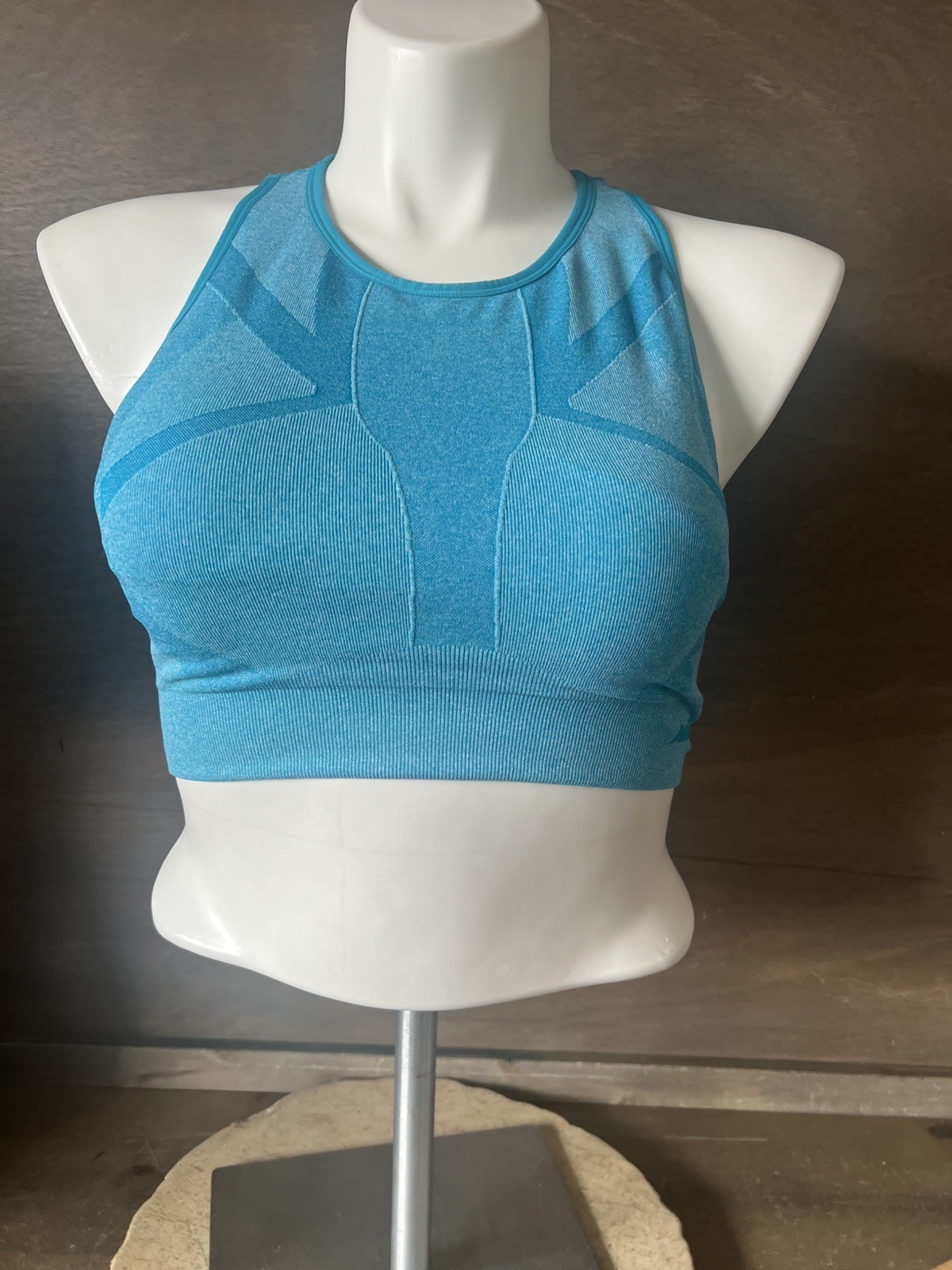 Womens Avia Aqua Blue Strappy Compression Bra Medium Support XXL 2XL EUC