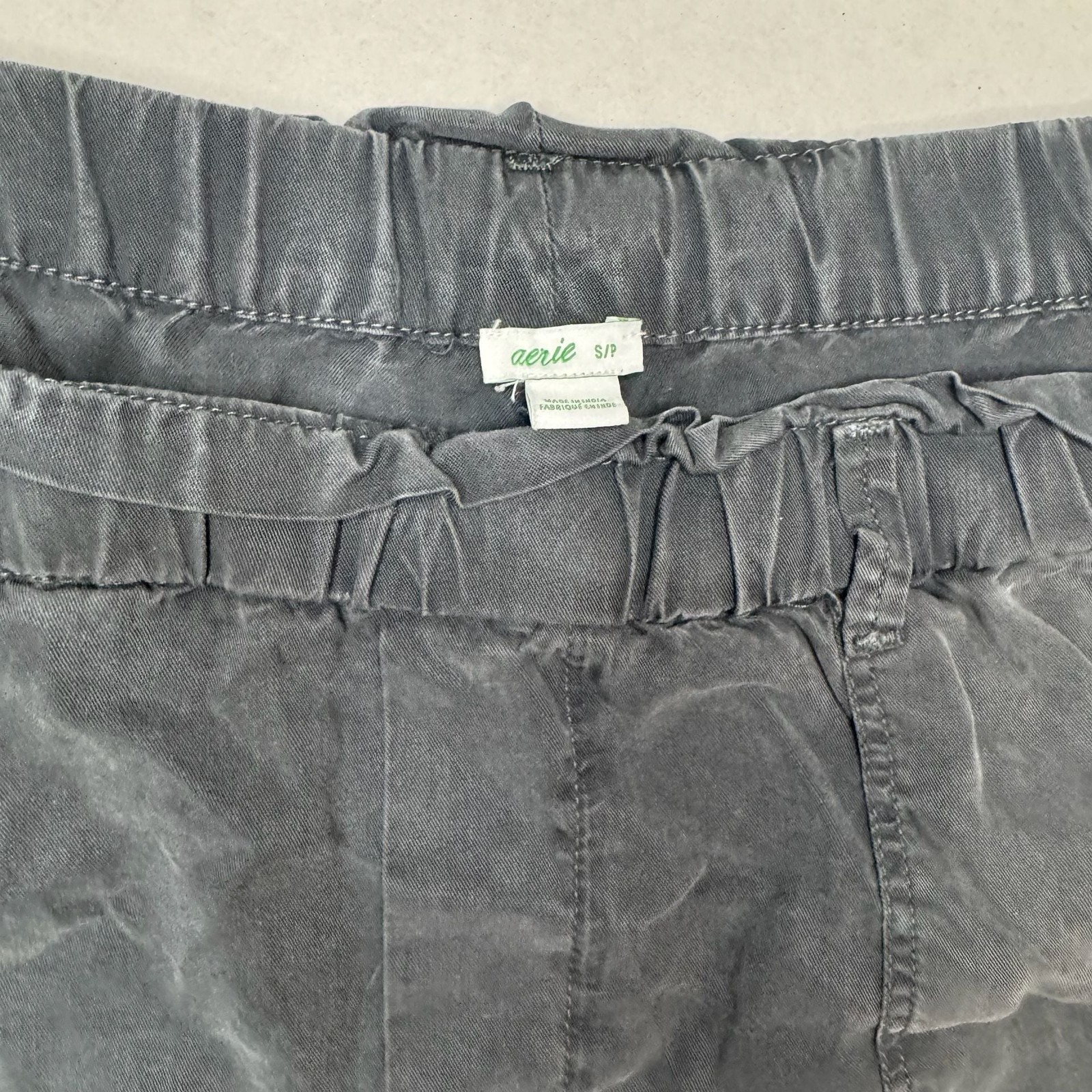 Aerie High-Waisted Ruffle Paperbag Waist Cargo Pocket Shorts