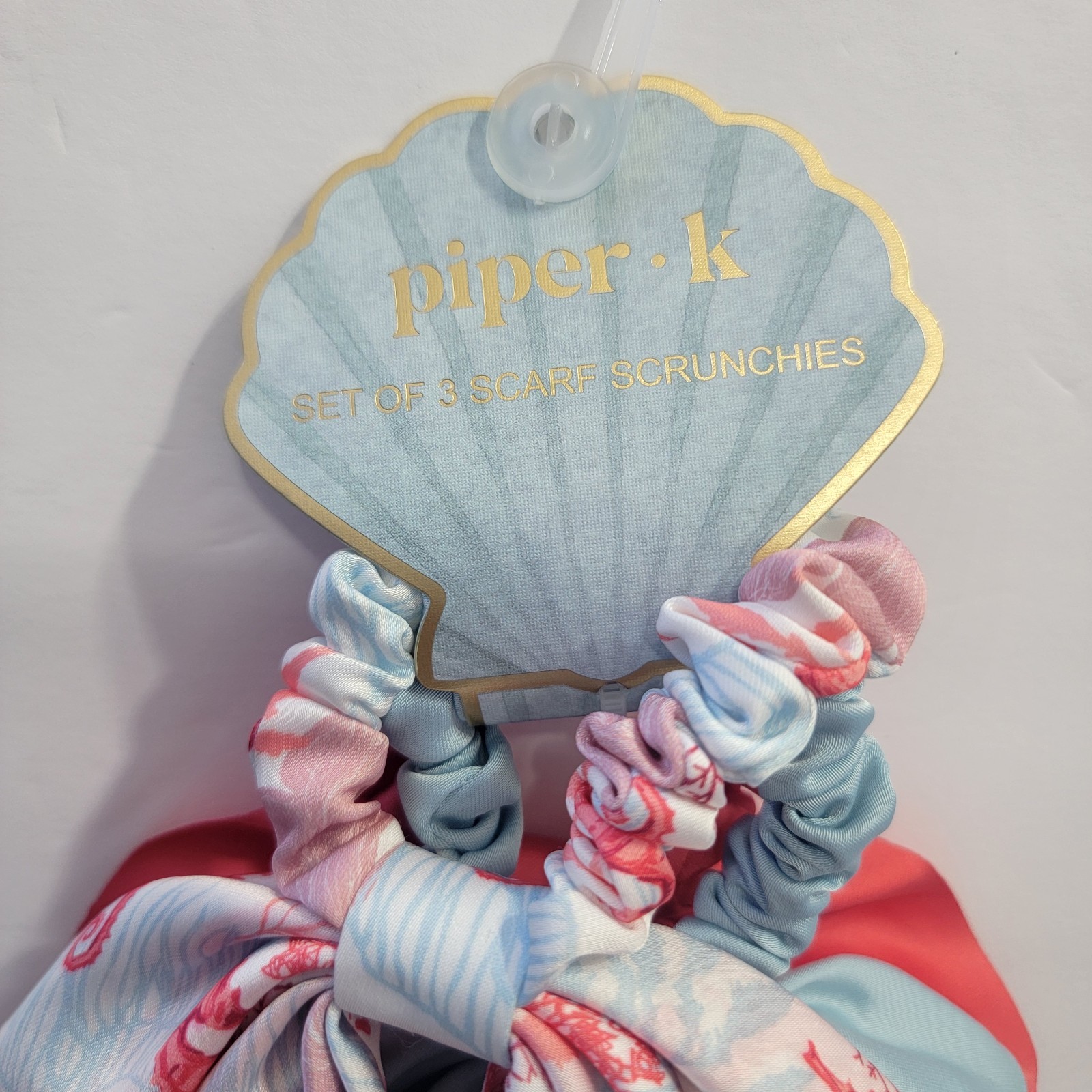 Piper K Coastal Scarf and Rhinestone CRAB Gold Hair Claw Clip Nautical SEA LIFE