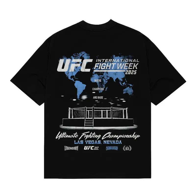 International Fight Week Crew Neck T-Shirt, MMA streetwear gift graphic t-shirt