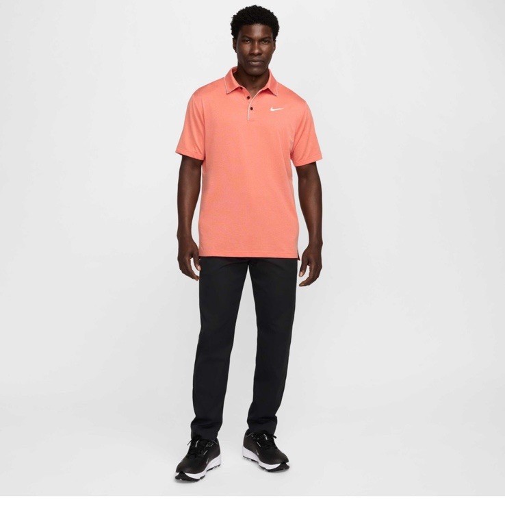 Nike Mens Dri-Fit Tour Piping Golf Polo Apricot Pink Melon Sizes NWT