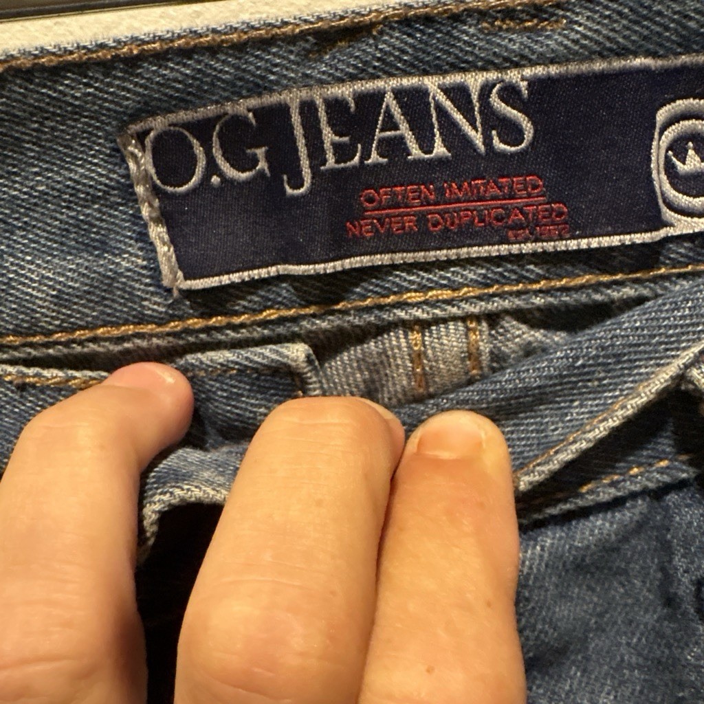 O.G Jeans Men’s Flared Slim Fit Distressed Medium Wash Denim 5-Pocket