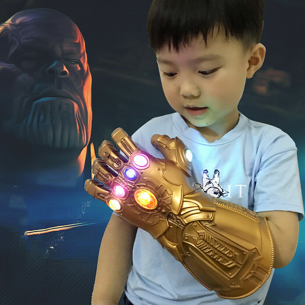 Thanos Infinity War Gauntlet w/LED Light Glove For Kid Size Avengers Costume Toy