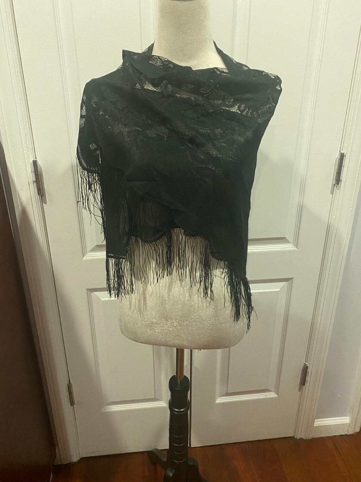 Black Sheer Triangle Scarf Shawl Wrap Lightweight 70.9×29.5inches