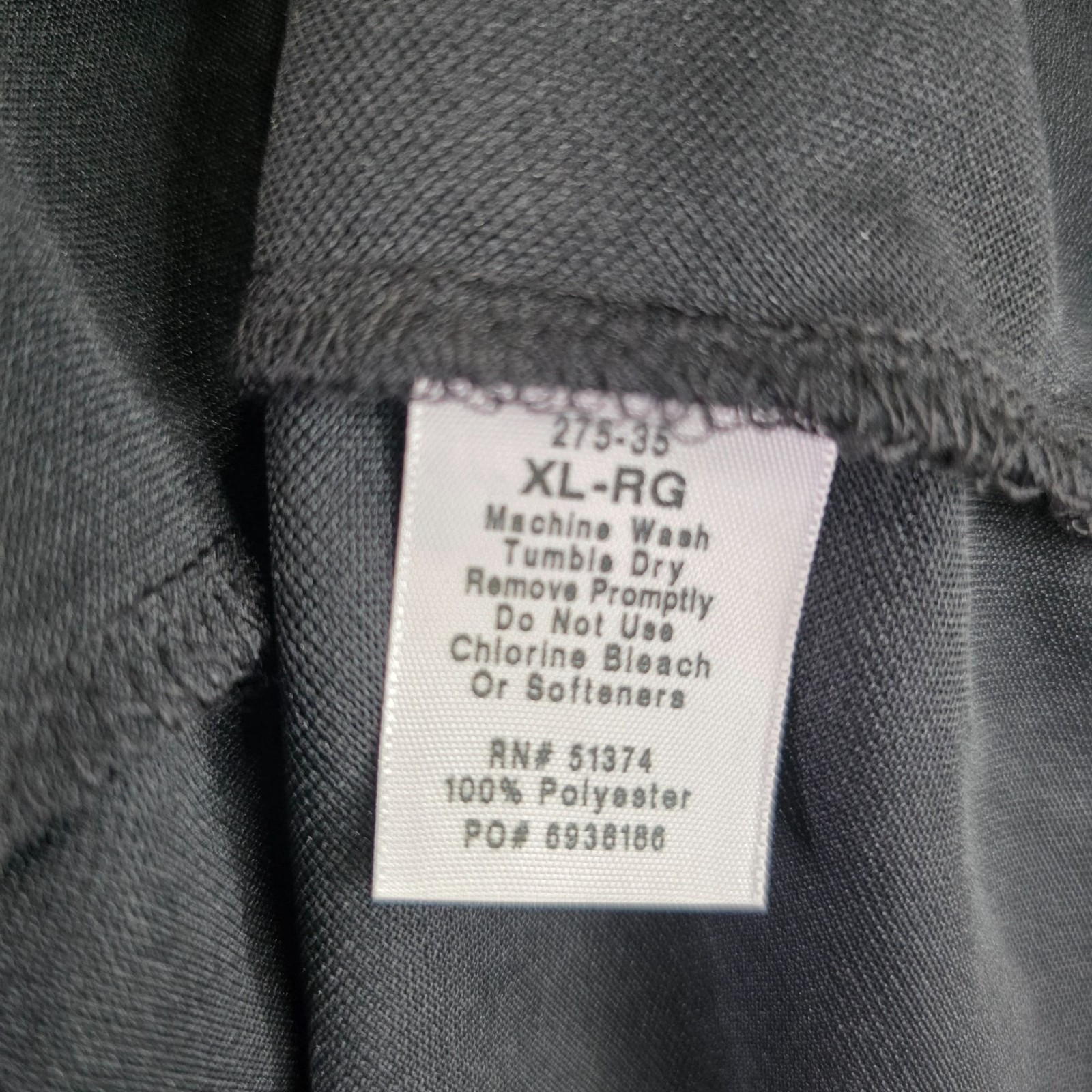 Mens Cintas Black Polo Shirt Short Sleeve 100% Polyester Classic Fit Size XL