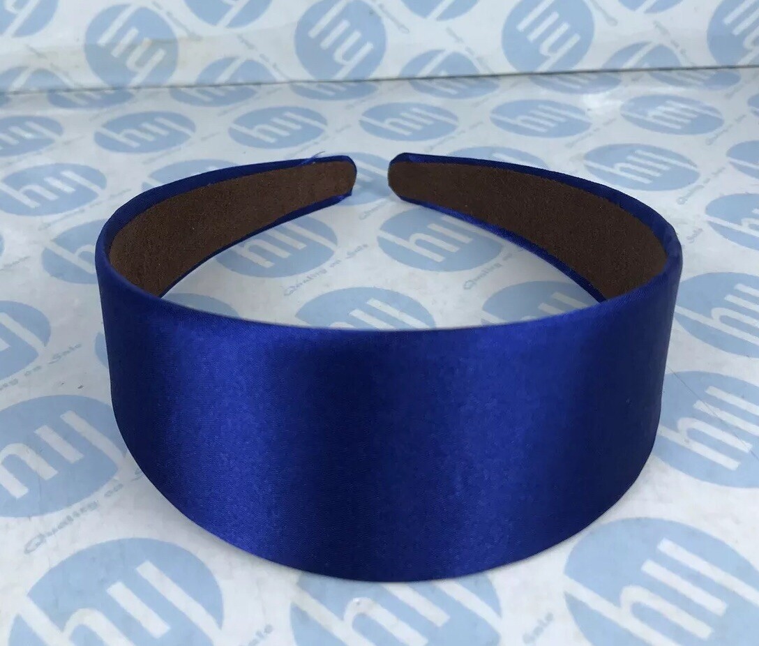 SATIN FABRIC ALICE BAND HAIR HEAD HEADBAND BRIGHT BLUE COLOUR 4.5cm WIDE