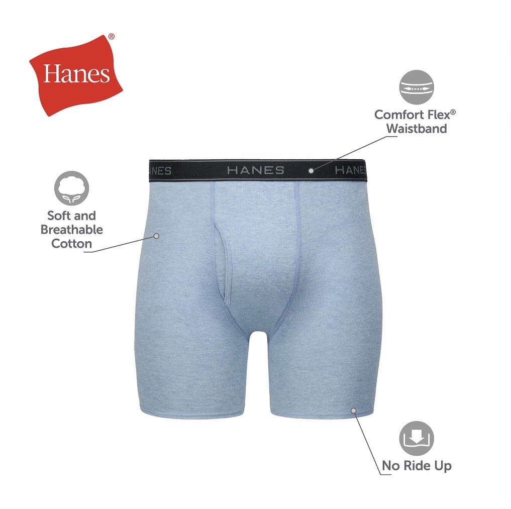 10-Pack HANES Men’s XL Boxer Briefs Tagless Comfort Flex Waistband Solid Colors