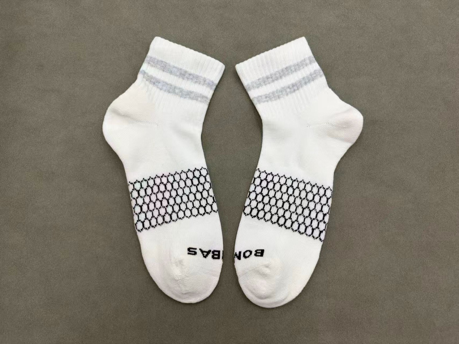 Men’s BOMBAS Retro stripes Quarter socks Size Large 9-13 3 Pairs White