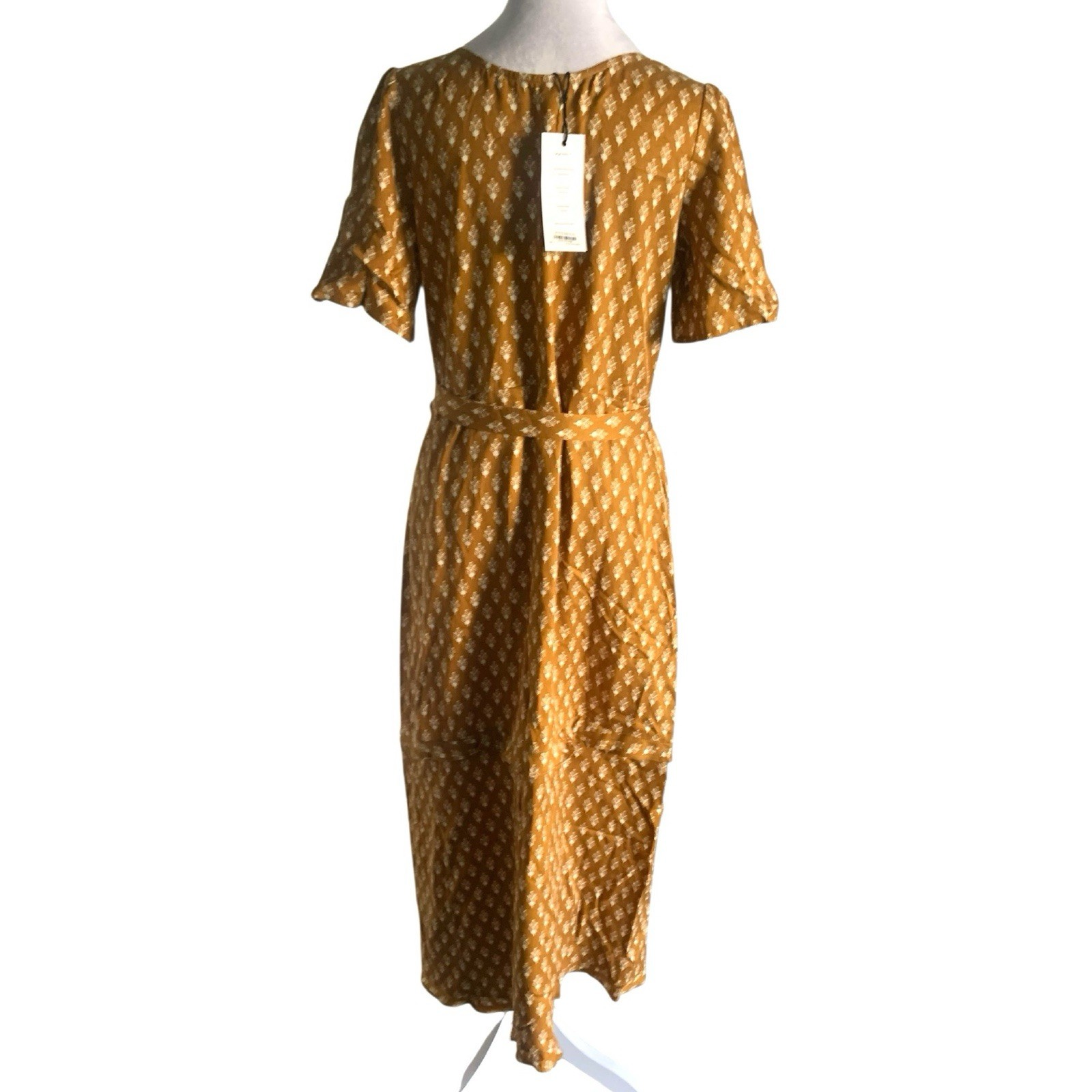 NWT VETTA Capsule Womens Small Gold Print The House Dress Haven Convertible Maxi