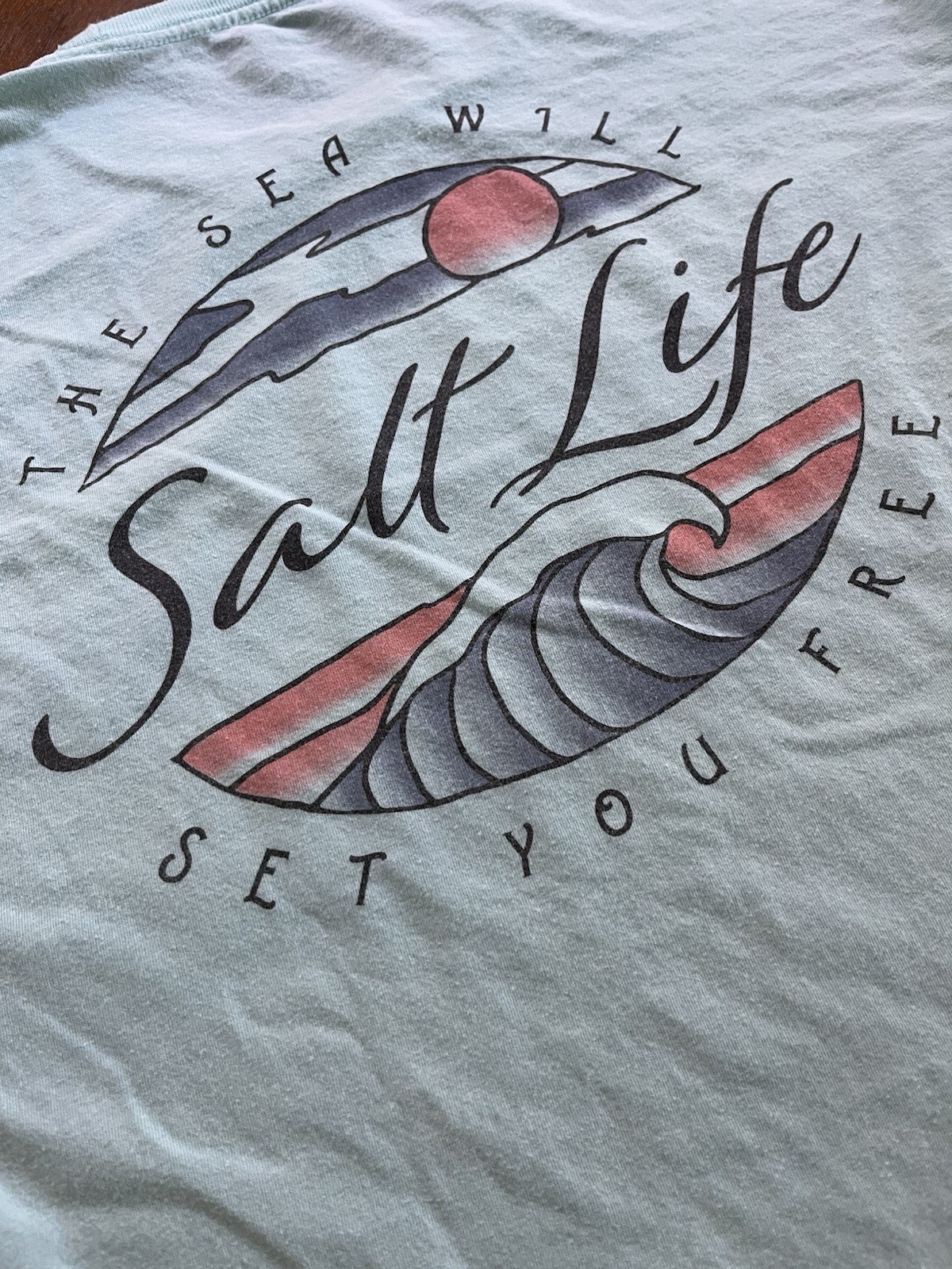 Salt Life Aruba Blue LS T-shirt “Tranquil Tides” Adult Large ~ 100% Cotton
